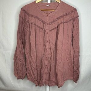 Old Navy Dusty Rose Button-Down Shirt